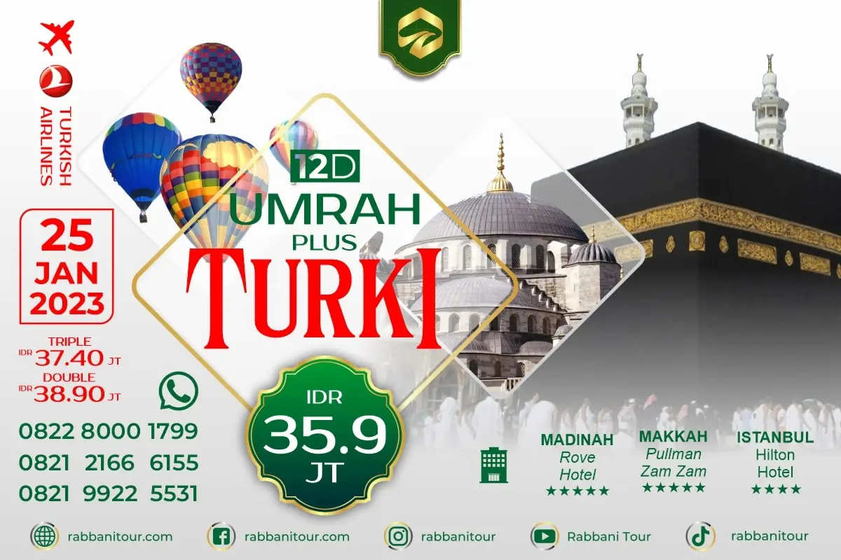 Umroh plus Turki 25 Jan 2023 Rabbanitour